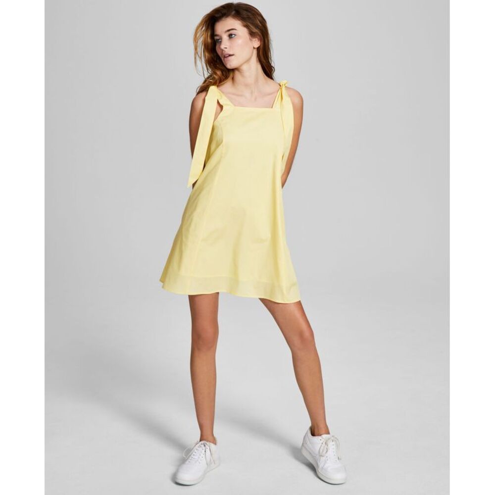 And Now This Now This Womens Cotton Tie Strap A Line Dress